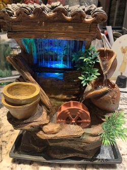 Feng Shui desktop waterfall with lights