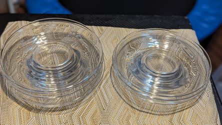 Vintage Signed Steuben  8 inch glass plates set of 9