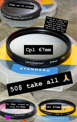 Filters CPL / UV / variable Nd