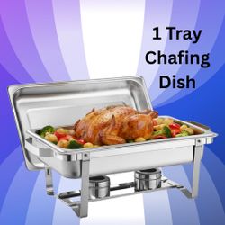10-Quart Capacity Chafing Dish Buffet with 1 Tray in Stainless Steel