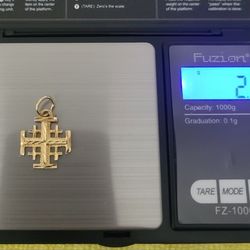 14k Cross Pendant 
