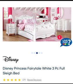 ✨ Disney Princess Fairytale Full Sleigh Bed Set w/ Trundle, Dresser & Nightstand