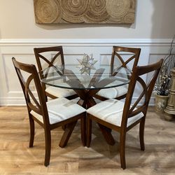 Five Piece Tempered Glass Dining Set 