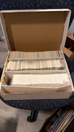 Big box of baseball cards.