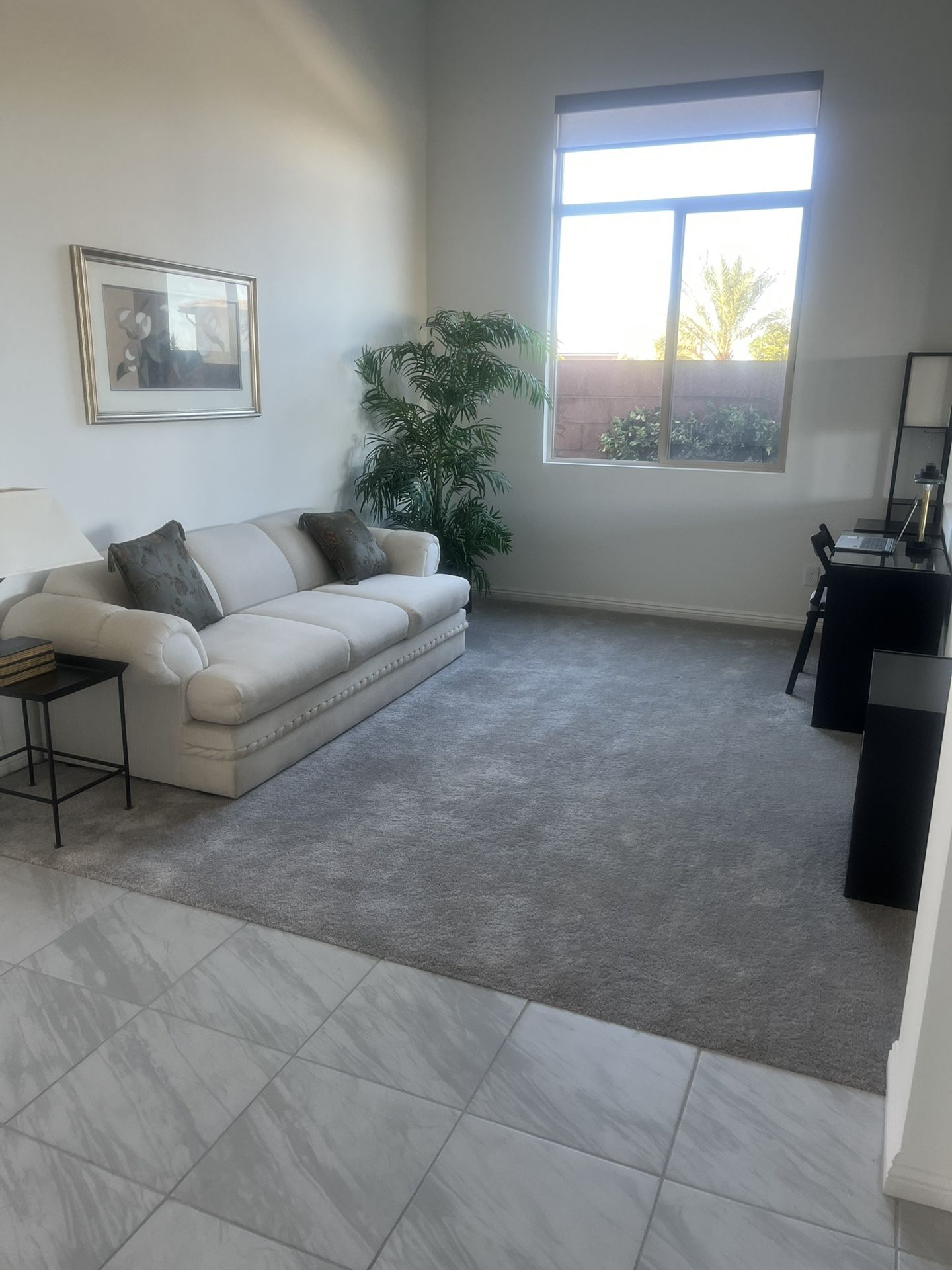 Couch Desk Bookcase File Cabinet Lamp