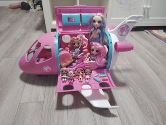 Barbie airplane with dolls and accessories