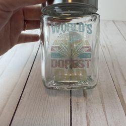 Worlds Dopest Dad Glass Stash Jar