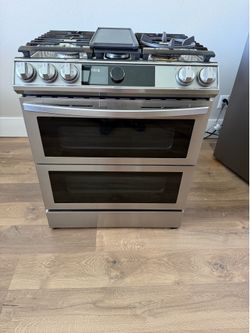 Samsung, gas range double oven with air fryer