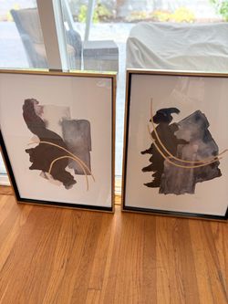 Abstract Framed Wall Art Set of 2