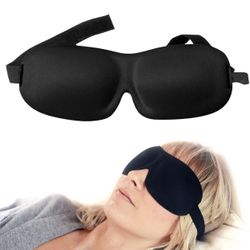 #1 Rated Patented Sleep Mask - Premium Quality Eye Mask with Contoured Shape by Nidra- Ultra Lightweight & Comfortable - Adjustable Head Strap to Fit