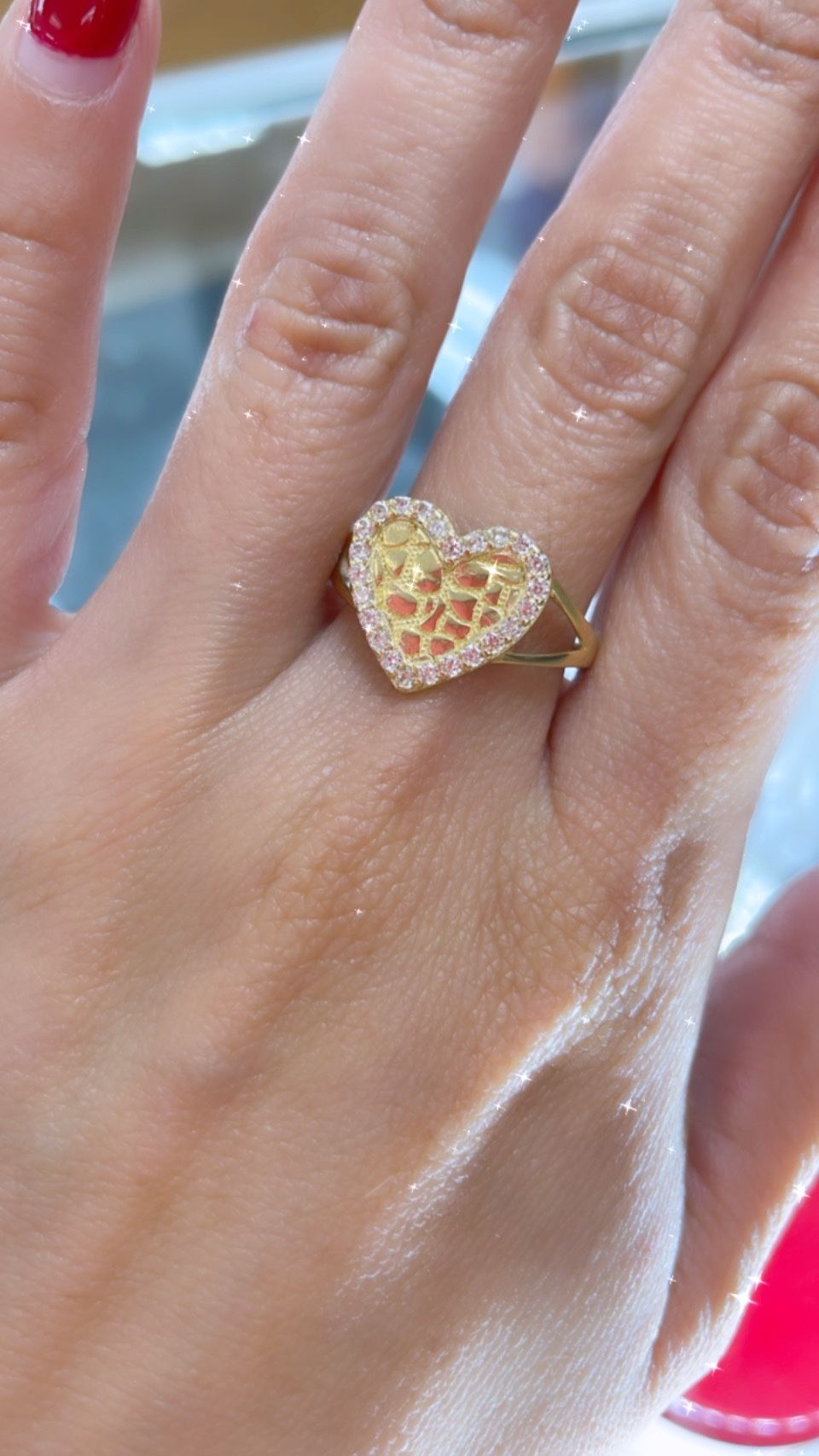 14k Gold Heart Nugget Ring