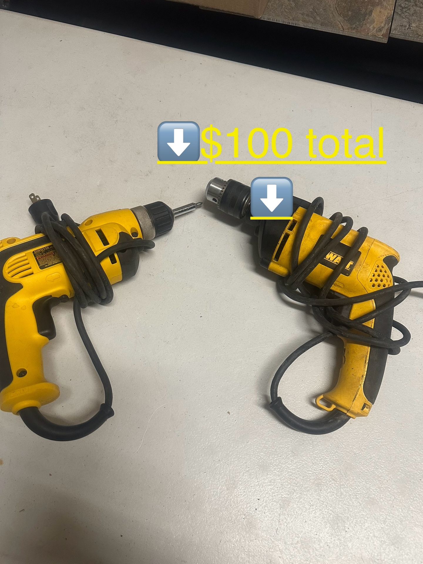 2 Dewalt Drills