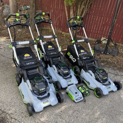 EGO Battery-Powered Lawn Mower: Self-Propelled, 21 in Cutting Wd, Bag/Mulch/Side Discharge Location