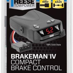 REESE towpower Brakeman IV Time-Delay Brake Controller for Trailers with 1-4 Axles, Compatible with Ford, GM, Chevy, Dodge, RAM, Toyota, Jeep. Wiring 