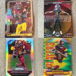 4 Jayden Daniels Cards For 20 (Read Description For Details)