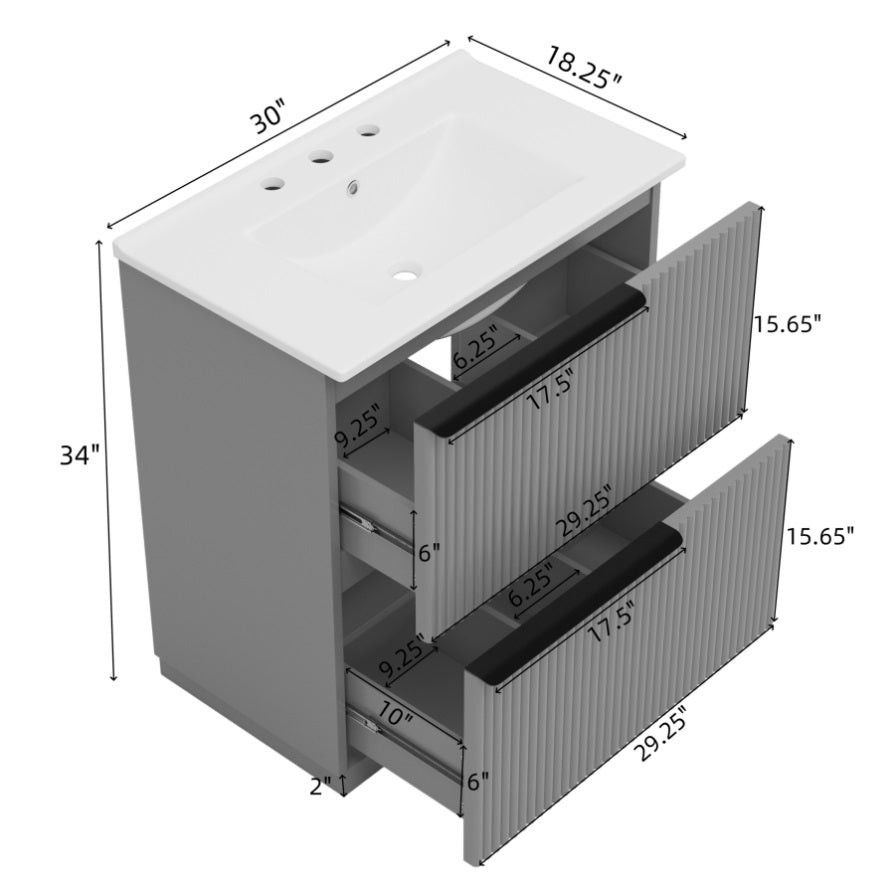 30 in Vanity with Top $260 Brand New in the Package Rest room Vanity