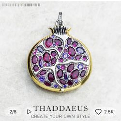 Pendant Large Pomegranate Spring Fashion925 Sterling Silver Jewelry Romantic Gift For Women [PEN46]