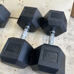 New pair of 60lb rubber dumbbells. NEW IN BOX 📦 $120