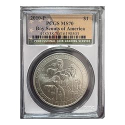 2010-P Boy Scouts Silver Dollar PCGS MS70