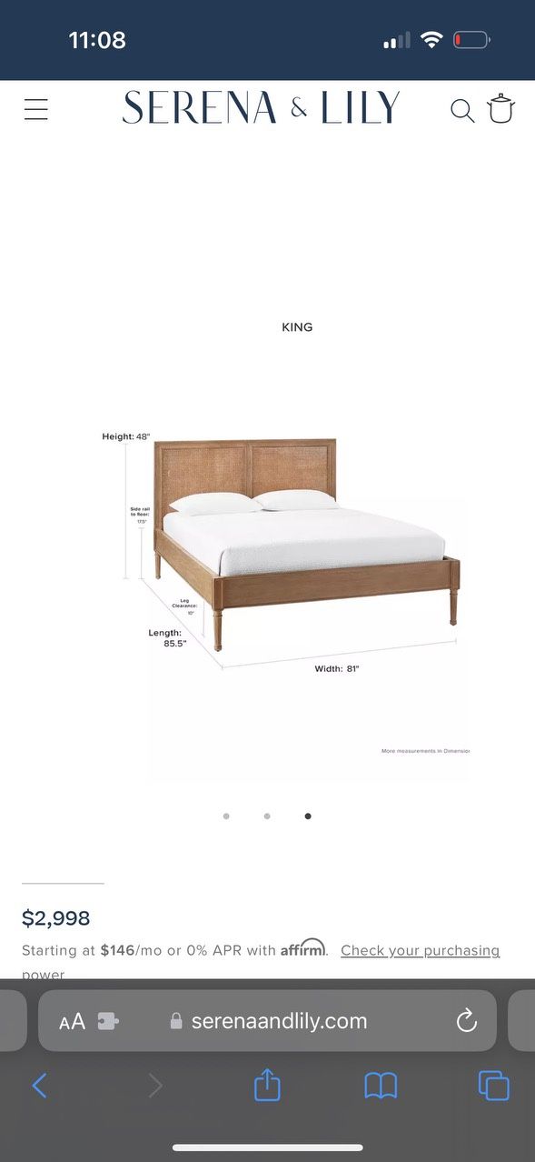 Serena And Lily Harbor Cane Queen Size Bed