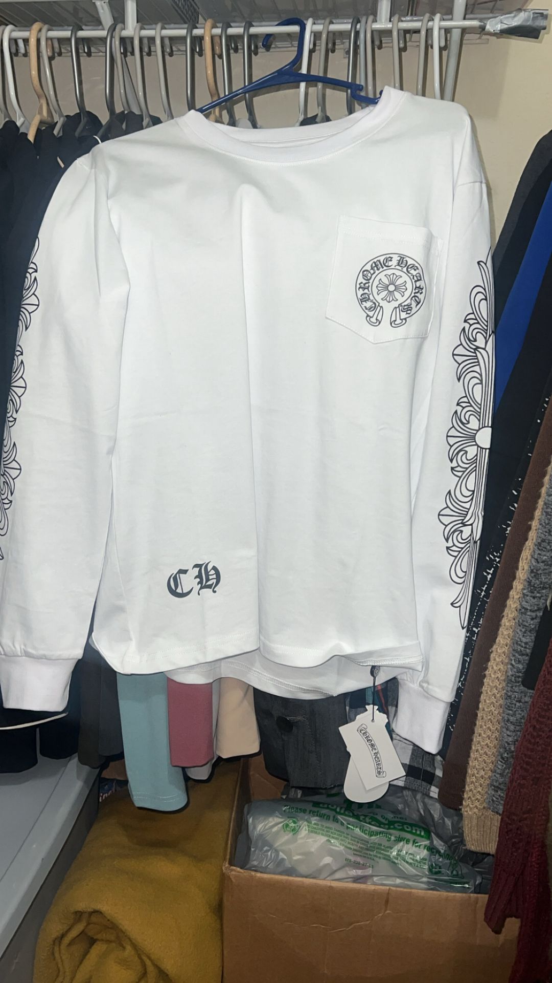 White long sleeve chrome hearts