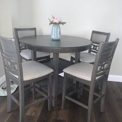 5 Pc Grey Counter Height Dining Set