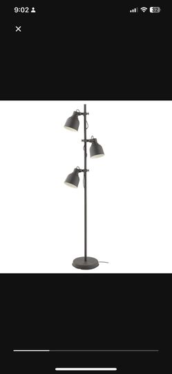 Brand New Box IKEA Hektar Floor Lamp 3 Spots LED Bulbs Dark Gray