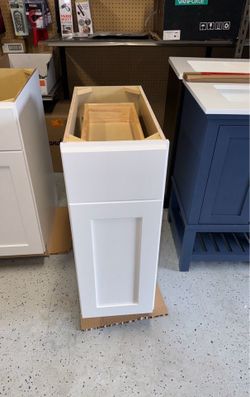12” Kitchen Cabinet Shaker with Drawer in white , adu , garage , guest house
