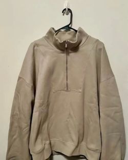 Fear Of God Essentials Beige Half Zip Fleece Sweatshirt