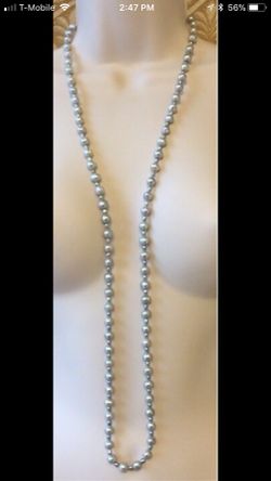Gray Freshwater Pearl Necklace 42” Long