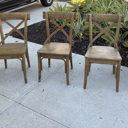 Wood cross back dining chairs
