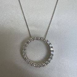 2.00 ct. t.w. Diamond Eternity Circle Pendant Necklace in 14kt White Gold 