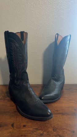 Men’s Lucchese Burnet Black Ranch Leather Size 12D