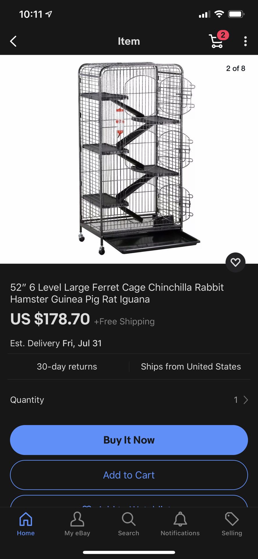 White 52” rabbit or ferrite cage