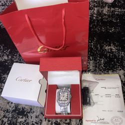 VVS Silver Moissanite Watch  Roman Numeral 