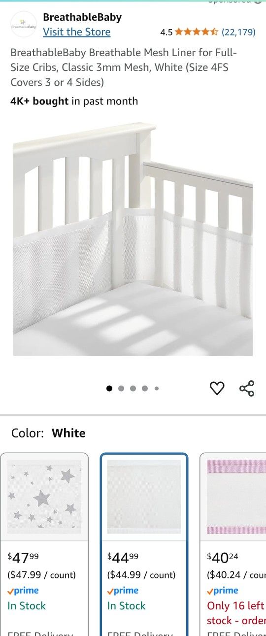 Breathable Baby Mesh Crib Bumper 