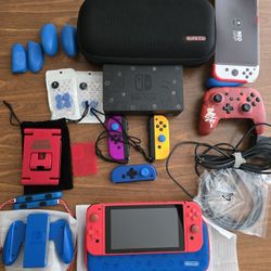 Nintendo Switch Super Mario Red Blue Limited Editon Console With Extras