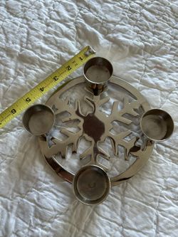 Christmas Snowflake Candle Holder Advent Wreath For Tea Light Candles