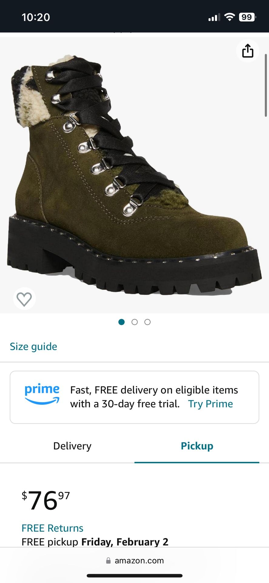 Steve Madden Women Suede Lace-Up Ankle Boots Green Size: 9