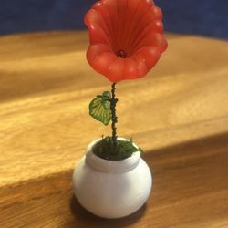 Handmade Miniature Beaded Flower In Pot