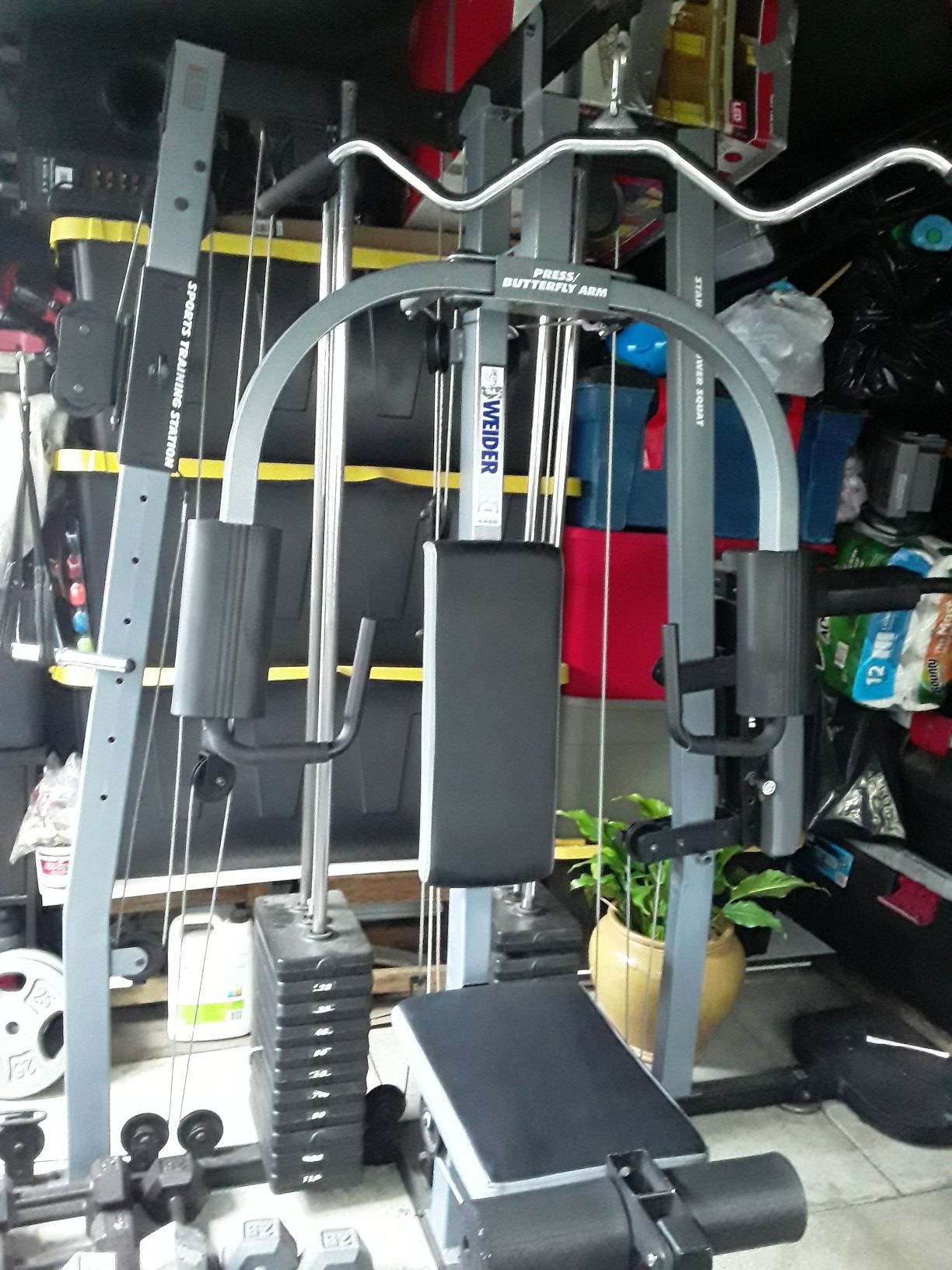 WEIDER PRO 4850 STANDIN POWER SQUAT PRESS BUTTERFLY ARM SPORTS TRAINING