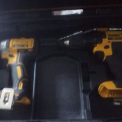 Dewalt Impact 887 And Drill 2x 2amp Battery 