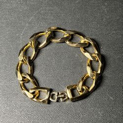 Christian Dior Heavy Gold Chain Link Bracelet - Signed 1990s Dior Collection 54g