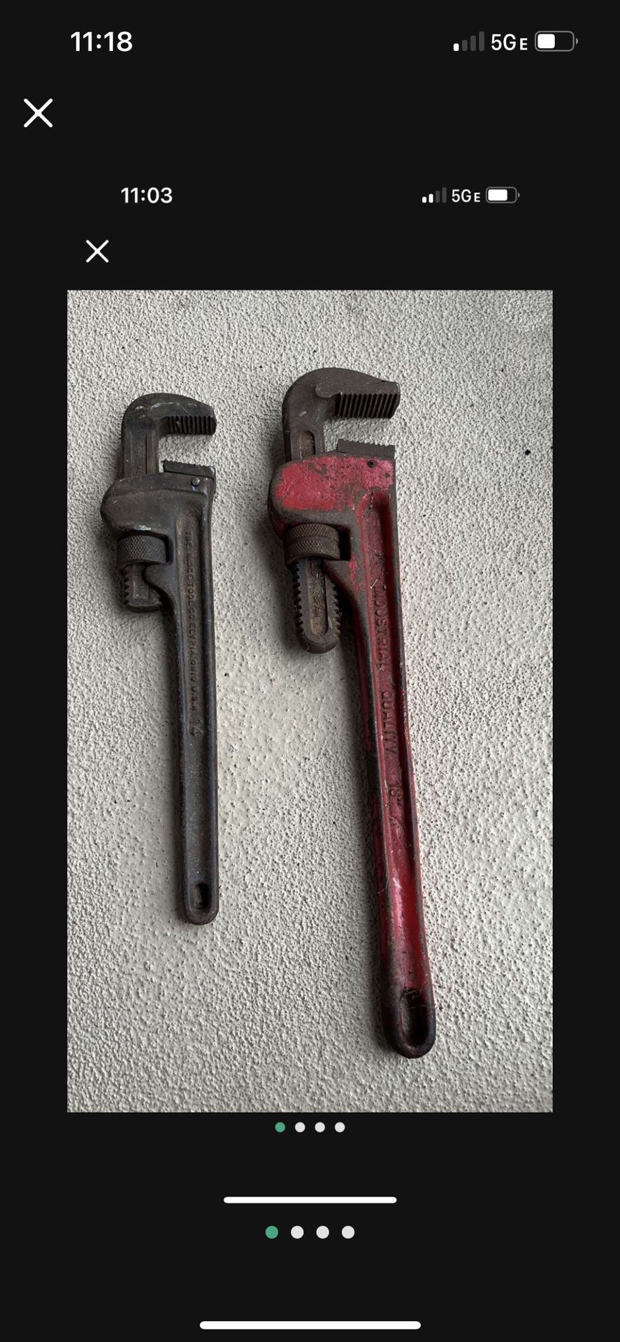2-Pipe Wrenches , 14”-18” 