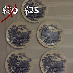 5 Enoch Wedgwood Dessert Plates