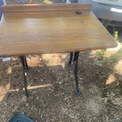 Antique Wood School Desk