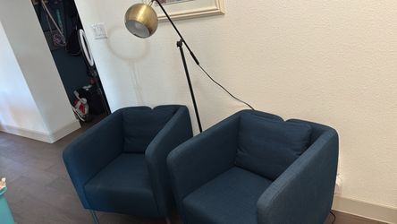 Modern Black & Brass Floor Lamp with Marble Base