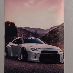 White Skyline R35 Poster
