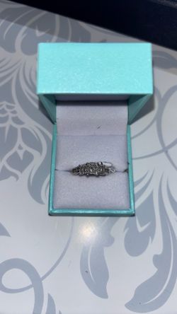 14k white engagement ring