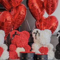 Roses Bear - Balloons bouquet - Valentines